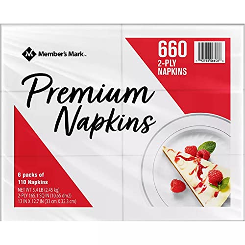 Member's Mark Premium White 2-Ply Napkins, 13" X 12.7" (660 Count) - Bellso