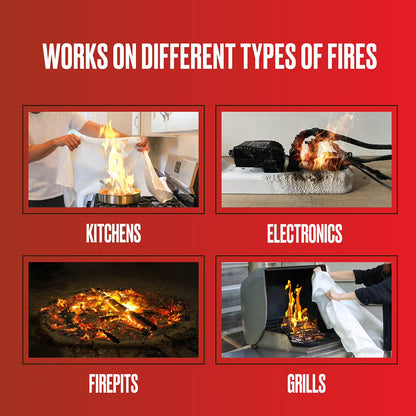 Premium Defense 40  X 40  Emergency Fiberglass Fire Blanket  2 Pack