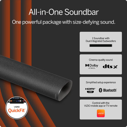 VIZIO 2.1 All-in-One Soundbar with Dolby Atmos and DTS:X, QuickFit® Compatible