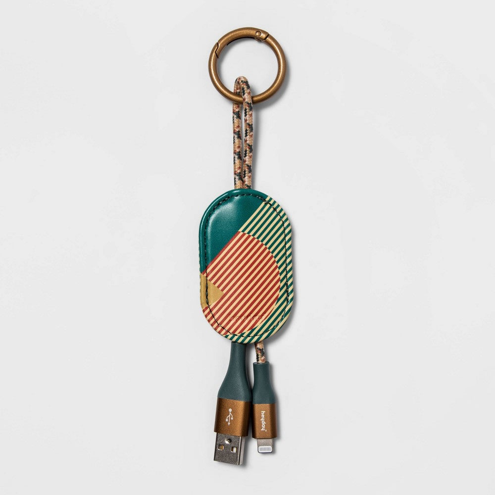 Heyday LTNG to USB-a Keychain Charging Cable for iPhone 12  (1ft) Expressive Geo - Bellso
