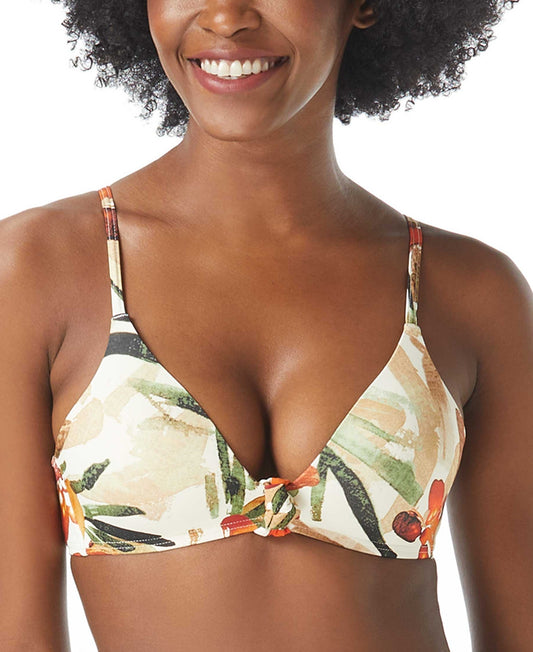Vince Camuto BONE Printed Knotted Bikini Swim Top  US Medium - Bellso