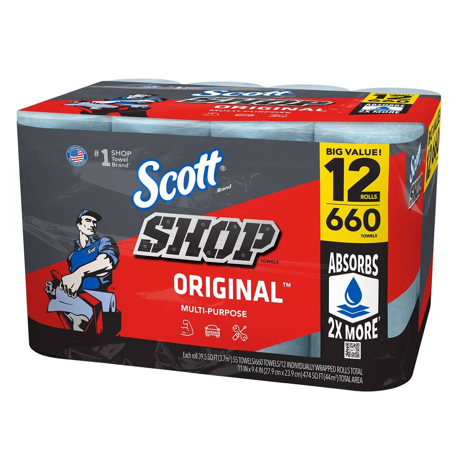 Scott Shop Towels (55 Sheets/roll  12 Rolls) - Bellso