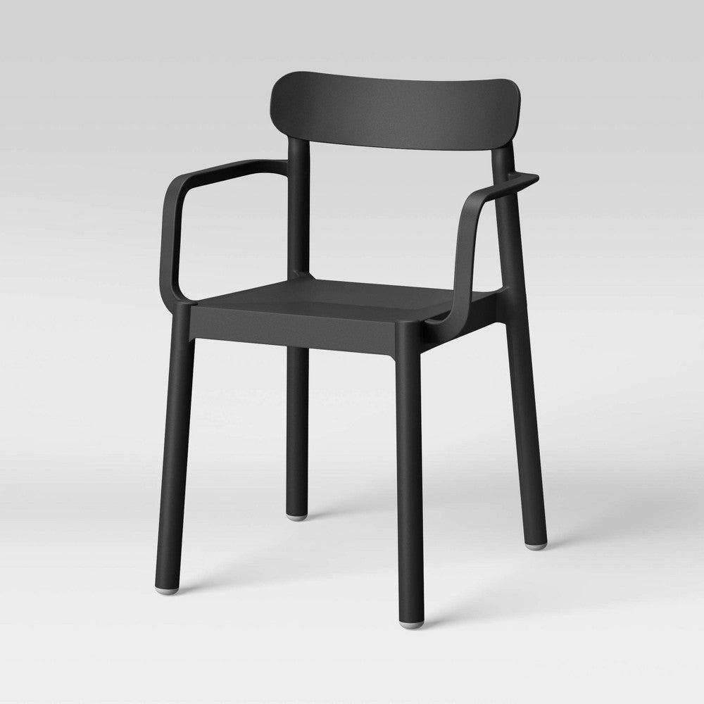 Elba Outdoor Patio Dining Chair Arm Chair Black - Room Essentials™ - Bellso