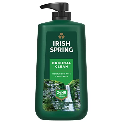 Irish Spring Mens Body Wash  Body Wash for Men  All Skin Types  Original Scent  30 Fl Oz Bottle - Bellso