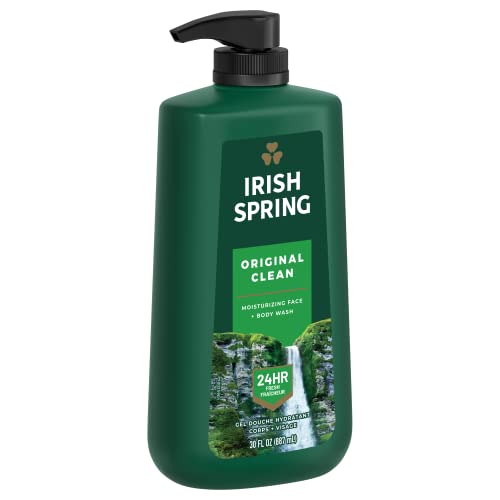 Irish Spring Mens Body Wash  Body Wash for Men  All Skin Types  Original Scent  30 Fl Oz Bottle - Bellso