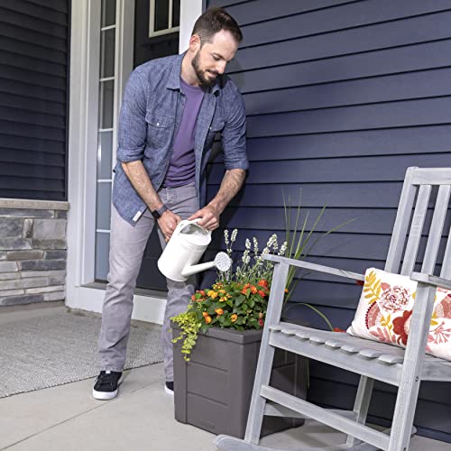 Lakewood 16 in. H X 15.75 in. W X 15.75 in. D Dark Cedar Resin Square Indoor/Outdoor Planter Box - Bellso