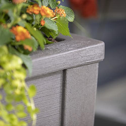 Lakewood 16 in. H X 15.75 in. W X 15.75 in. D Dark Cedar Resin Square Indoor/Outdoor Planter Box - Bellso