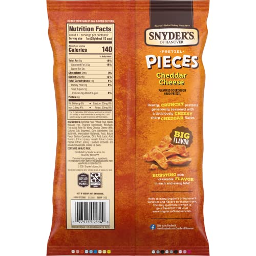 Snyder S of Hanover Pretzel Pieces  Cheddar Cheese  11.25 Oz