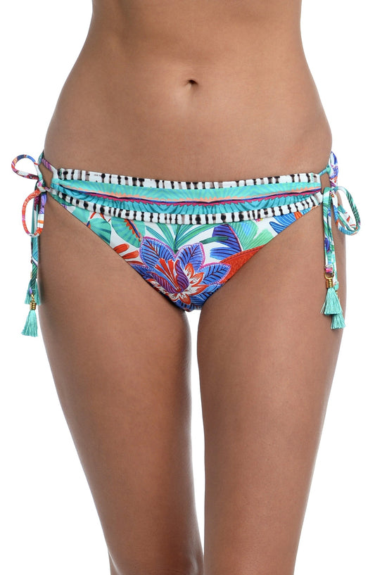 La Blanca MULTI Tropez Floral Print Adjustable Loop Hipster Bikini Bottom  US 14 - Bellso