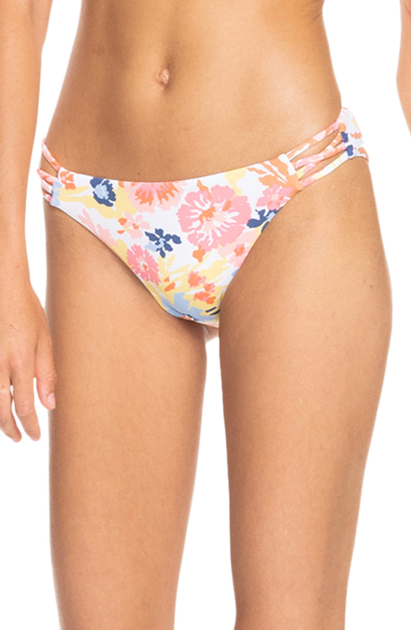 Roxy Junior S Floral Beach Classics Hipster Bikini Bottoms Size M - Bellso