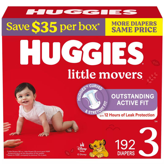 Huggies Little Movers Baby Diapers Size 3 (16-28 Lb)
