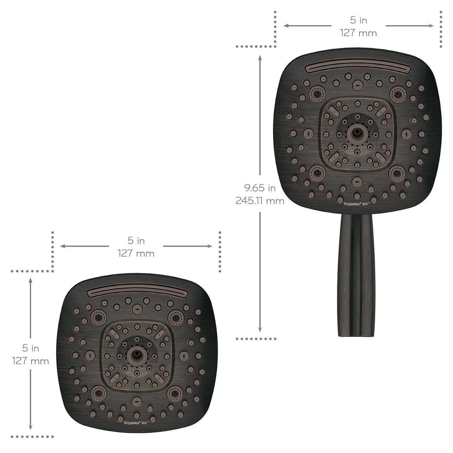 Oxygenics Arc 80-Setting Combo Shower Head, Various Finishes