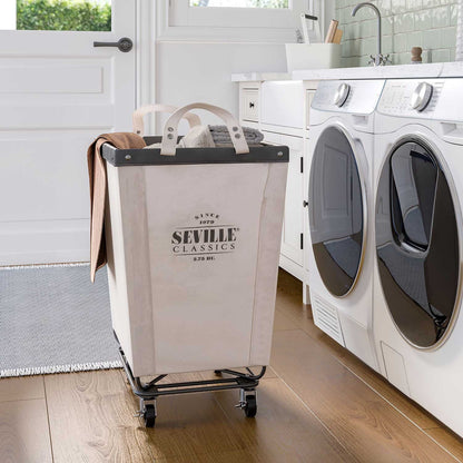 Seville Classics Commercial Heavy-Duty Canvas Laundry Hamper with Wheels - Bellso