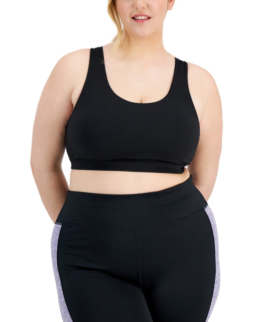 ID Ideology Women S Sweat Set Sports Bra Black Size 2X - Bellso