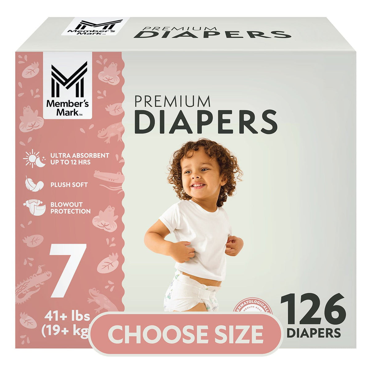 Member's Mark Premium Baby Diapers, Size:7 - 126 Ct., 41+ Lbs - Premium Quality