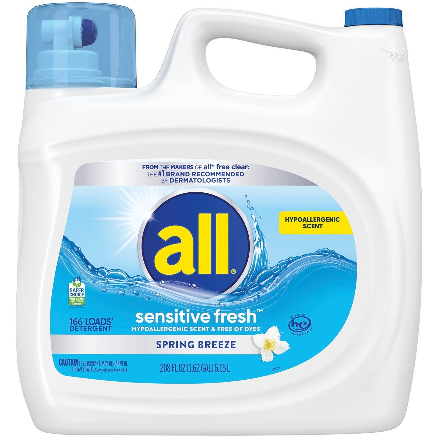 All Liquid Laundry Detergent Sensitive Fresh 208 Ounce 166 Loads - Bellso