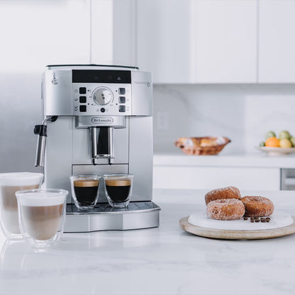 Magnifica XS Compact Fully Automatic Black and Silver Espresso Machine and Cappuccino Maker