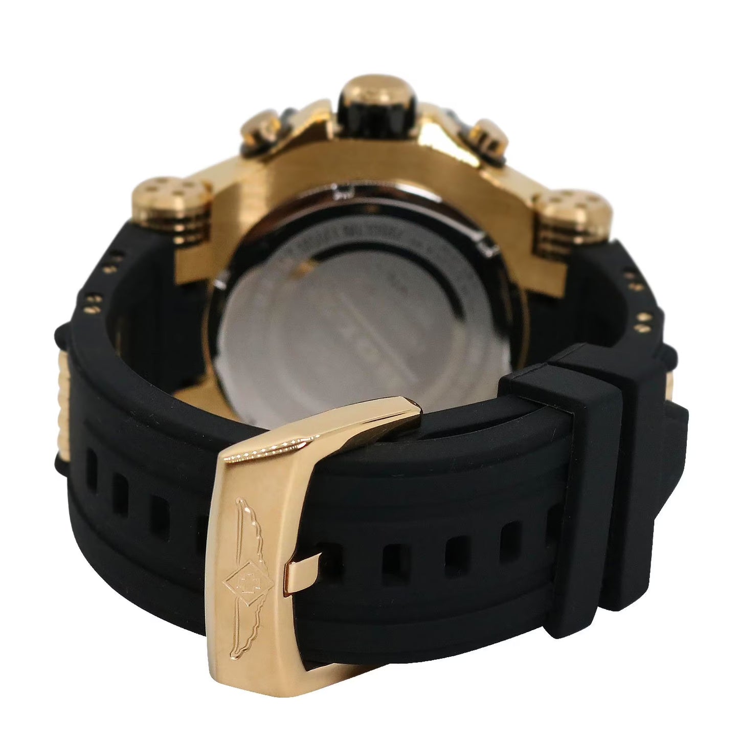 Invicta Men's Bolt Quartz 52mm Gold Tone Stainless Steel & Black Silicone, Blue Dial