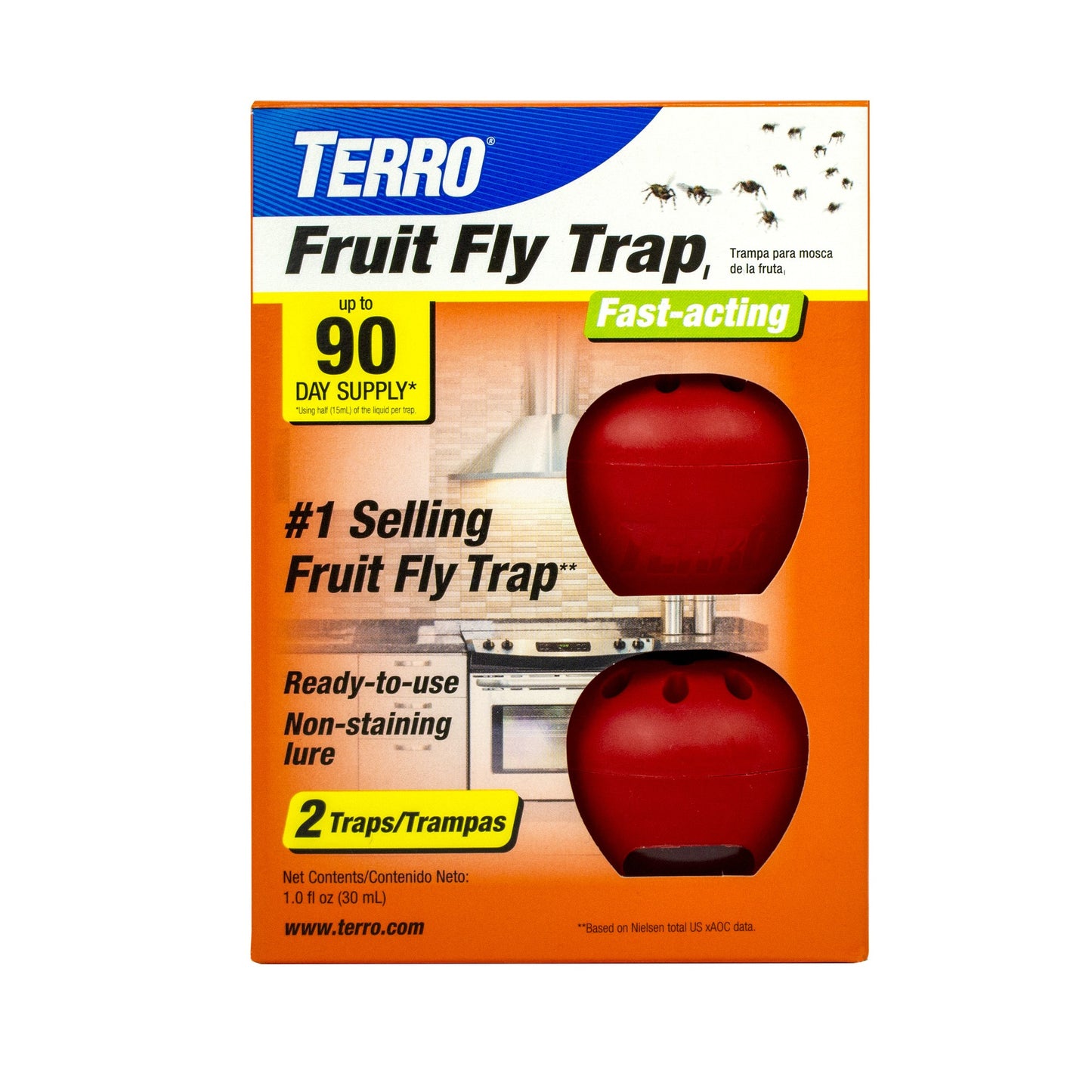 Terro 2pk Fruit Fly Trap: Indoor Insect Swatters, No Assembly, Pest Control Solution - Bellso