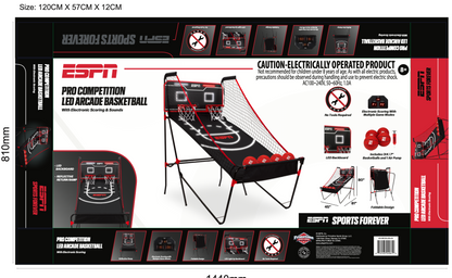 Espn Pro Competition LED Arcade Basketball With Electronic Scoring And Sounds - Bellso