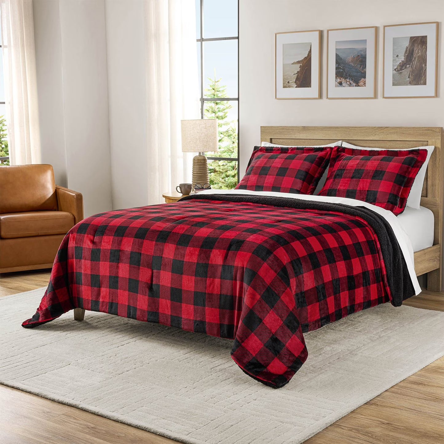 Member's Mark 3-Piece Printed Plush Comforter Sets KING - Bellso