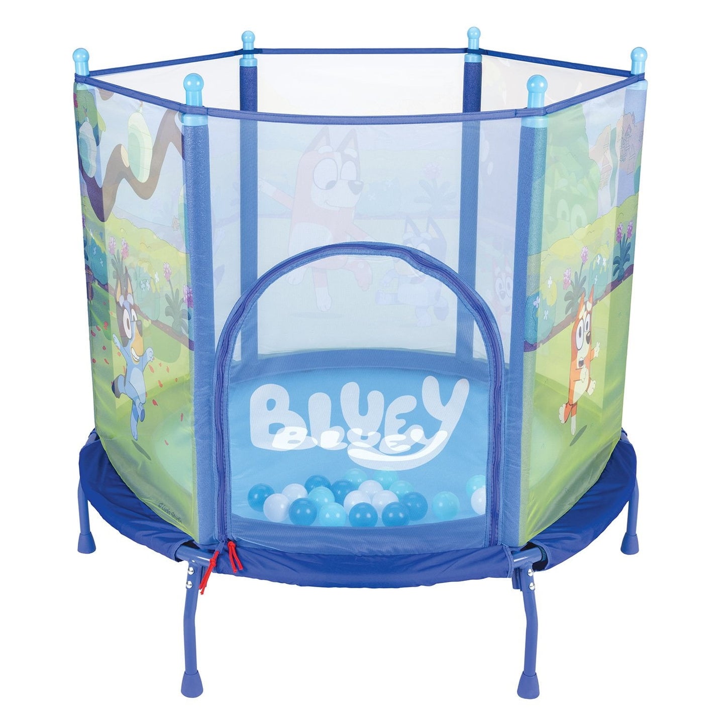 Bluey 4 Kids Trampoline With Soft Play Balls - Bellso