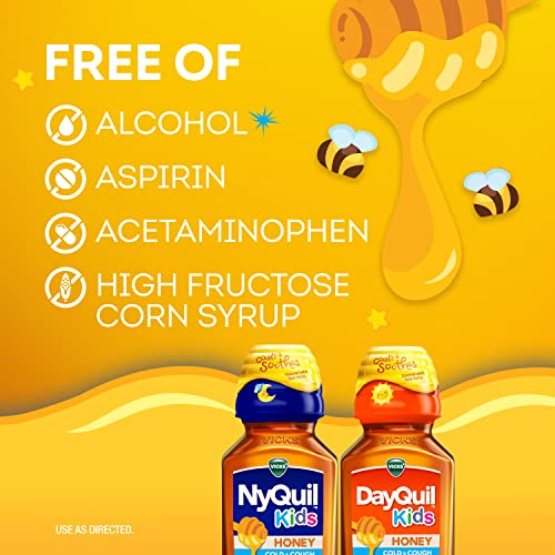 Vicks Kids DayQuil & NyQuil Honey Cold & Cough Medicine Liquid - 16 Fl Oz - Bellso