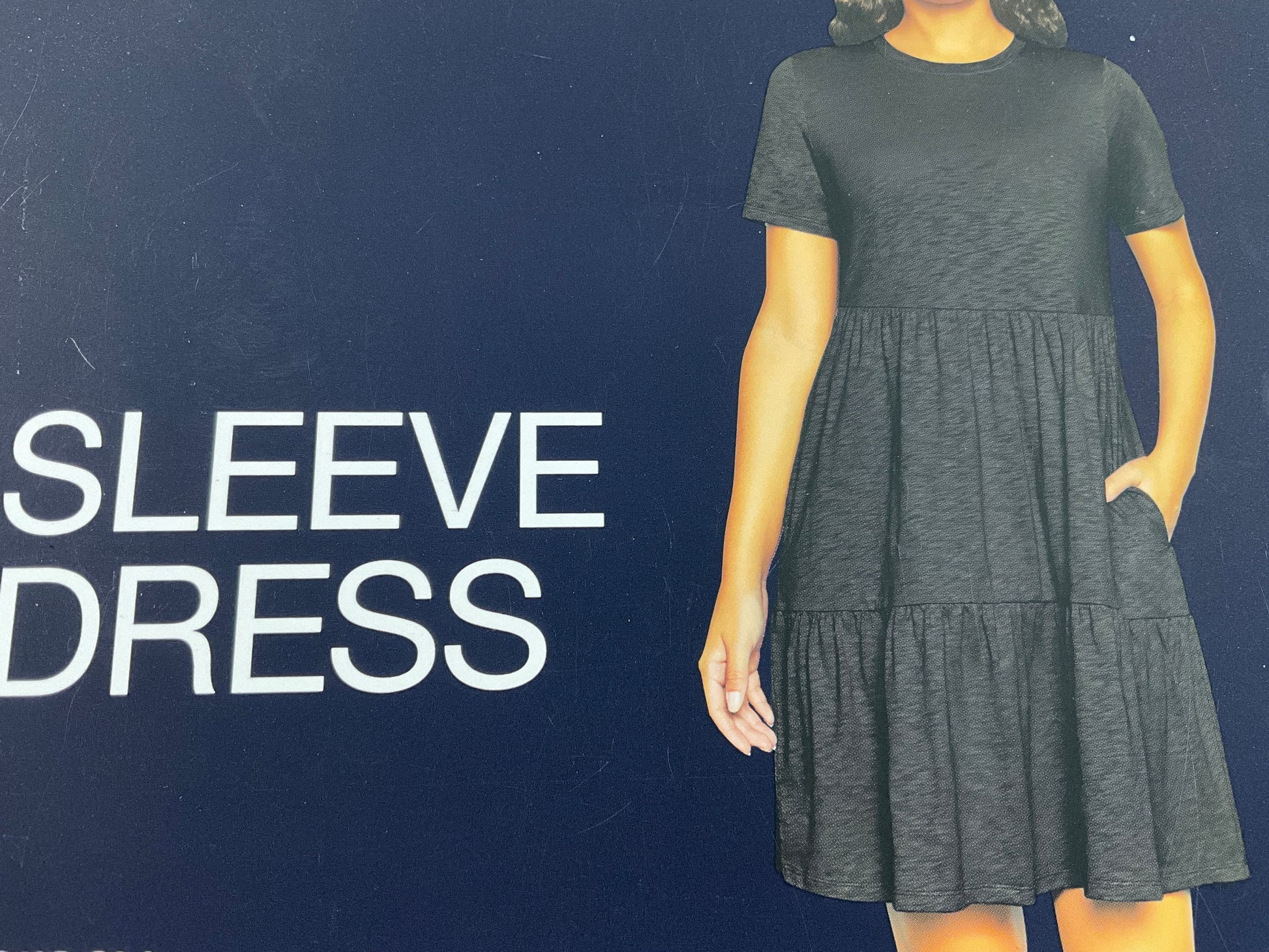 Gap Ladies Short Sleeve Tiered Dress Size XL Black - Bellso