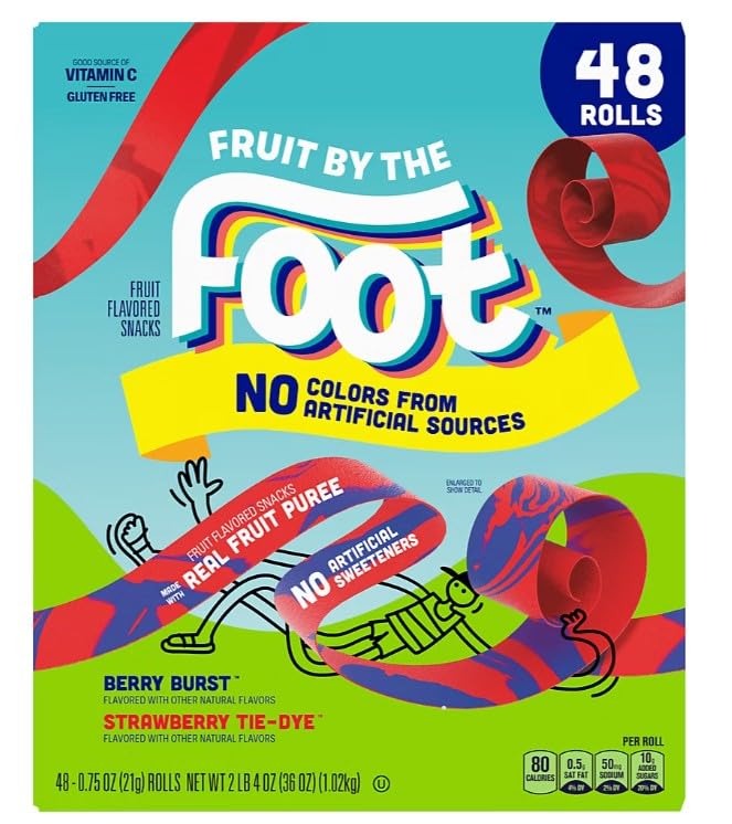 General Mills Fruit By The Foot Snacks, Berry Tie-Dye And Strawberry Variety Pack