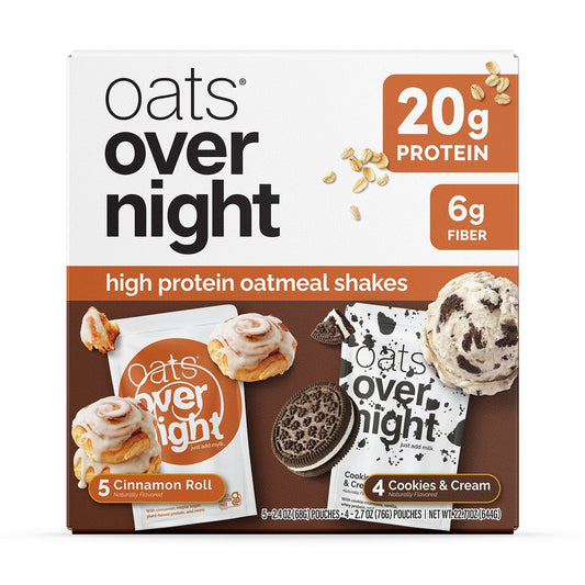 Oats Overnight High Protein Oatmeal Shakes Variety Pack 9 Ct
