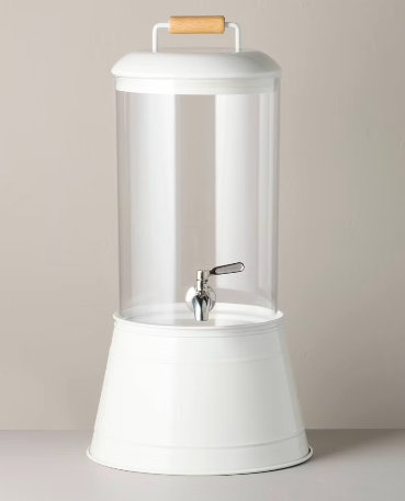 Glass Drink Dispenser With Ceramic Stand
