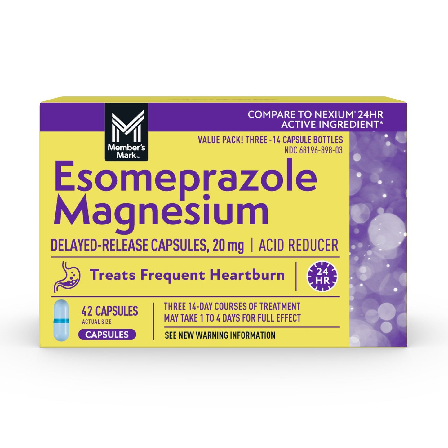 Member's Mark Esomeprazole Magnesium Capsules, 20 Mg, 42 Ct