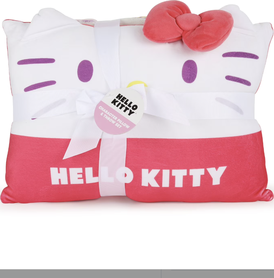 Hello Kitty Pillow And Throw Blanket Set