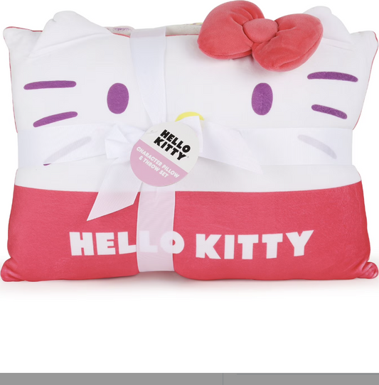 Hello Kitty Pillow And Throw Blanket Set