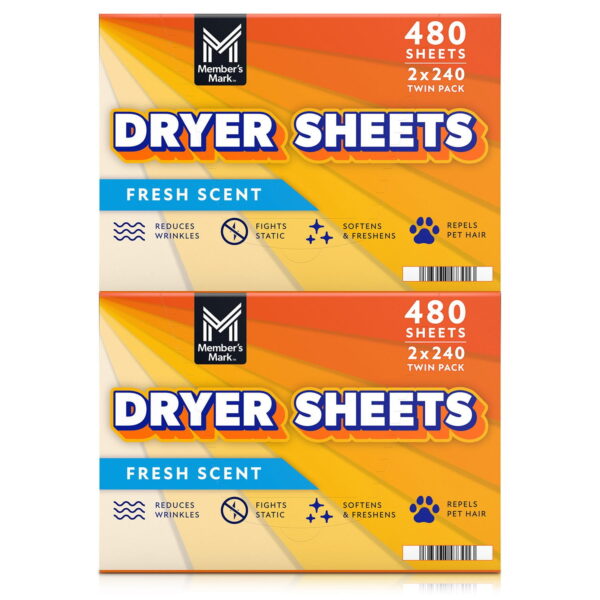 Member's Mark Fabric Softener Dryer Sheets, Fresh Scent