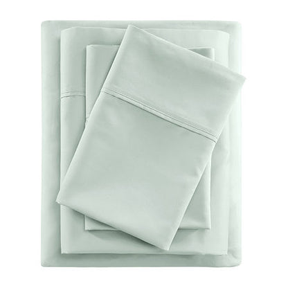 Clean Spaces BCI Cotton Sheet Set with Seafoam Finish