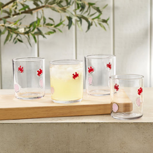 4PC ICON GLASS CRAB