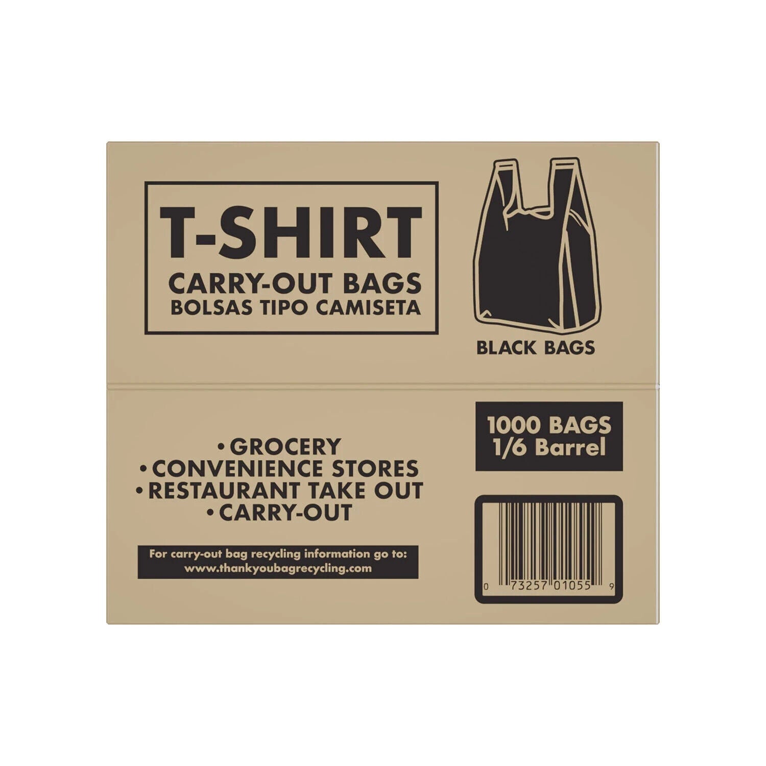 Poly America 1 000 Count Black T-Shirt Carryout Bags  11.5  X 6.5  X 22 - Bellso