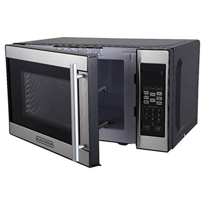 BLACK+DECKER 0.7 Cu Ft 700W Microwave Oven - Black - EM720CPN-P: Countertop, Small Dorm Microwave, Child Lock, 8 Programs - Bellso