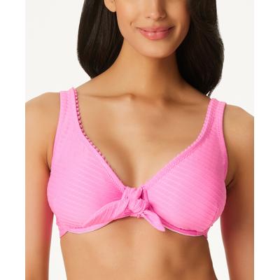 Jessica Simpson FEMME Pretty in Pique Tie-Front Bikini Swim Top  US Medium - Bellso