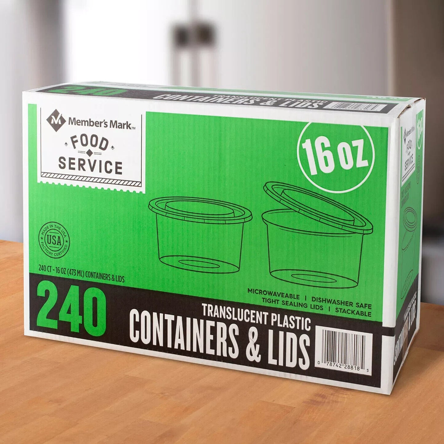 Member's Mark 1-Pint Deli Container with Lid (16 Oz., 240 Ct.)