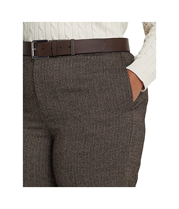 LAUREN Ralph Lauren Plus Size Herringbone Wide Leg Cropped Pants 22W - Bellso