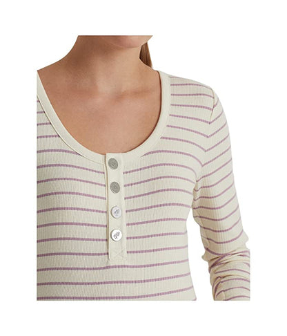 Ralph Lauren Women S Striped Jersey Henley Top White Size Small - Bellso