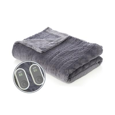 Pure Enrichment Heated Micromink & Velvet 100" X 90" Deluxe Electric Blanket (King Size)