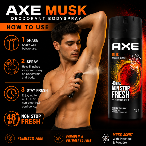 Axe Deo Spray-Musk 150ml/5oz