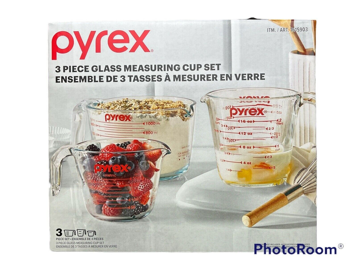 Pyrex 3-pc Glass Measuring Cup Set