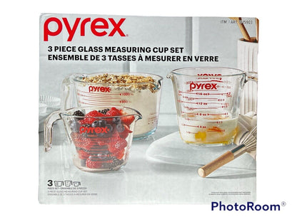Pyrex 3-pc Glass Measuring Cup Set