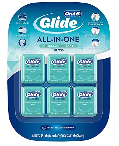 Oral-B Glide All-in-One Dental Floss Brilliance Blast 44 M (Pack of 6)