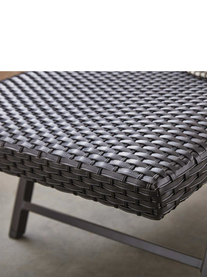 Padded Wicker Chaise Lounger Single - Bellso