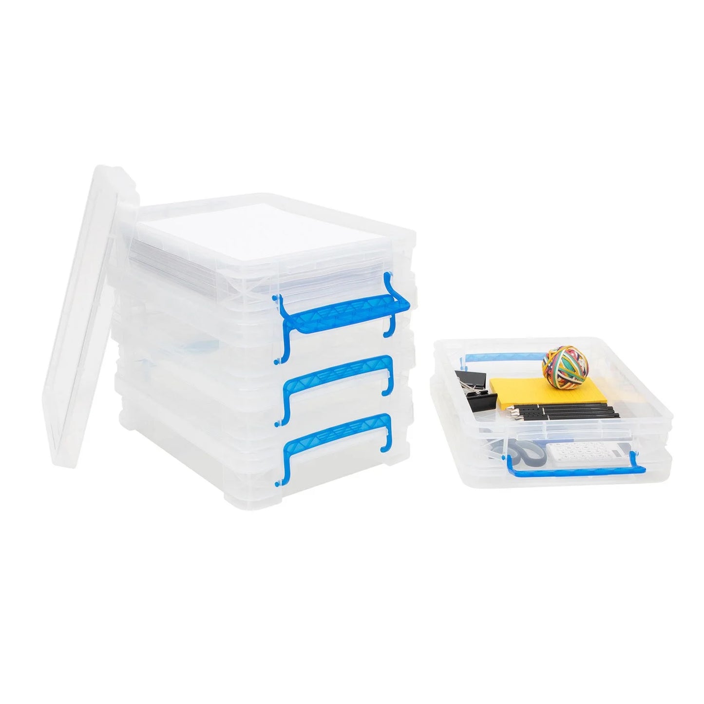 Super Stacker, Document Boxes, Clear, 5 Pack - Bellso
